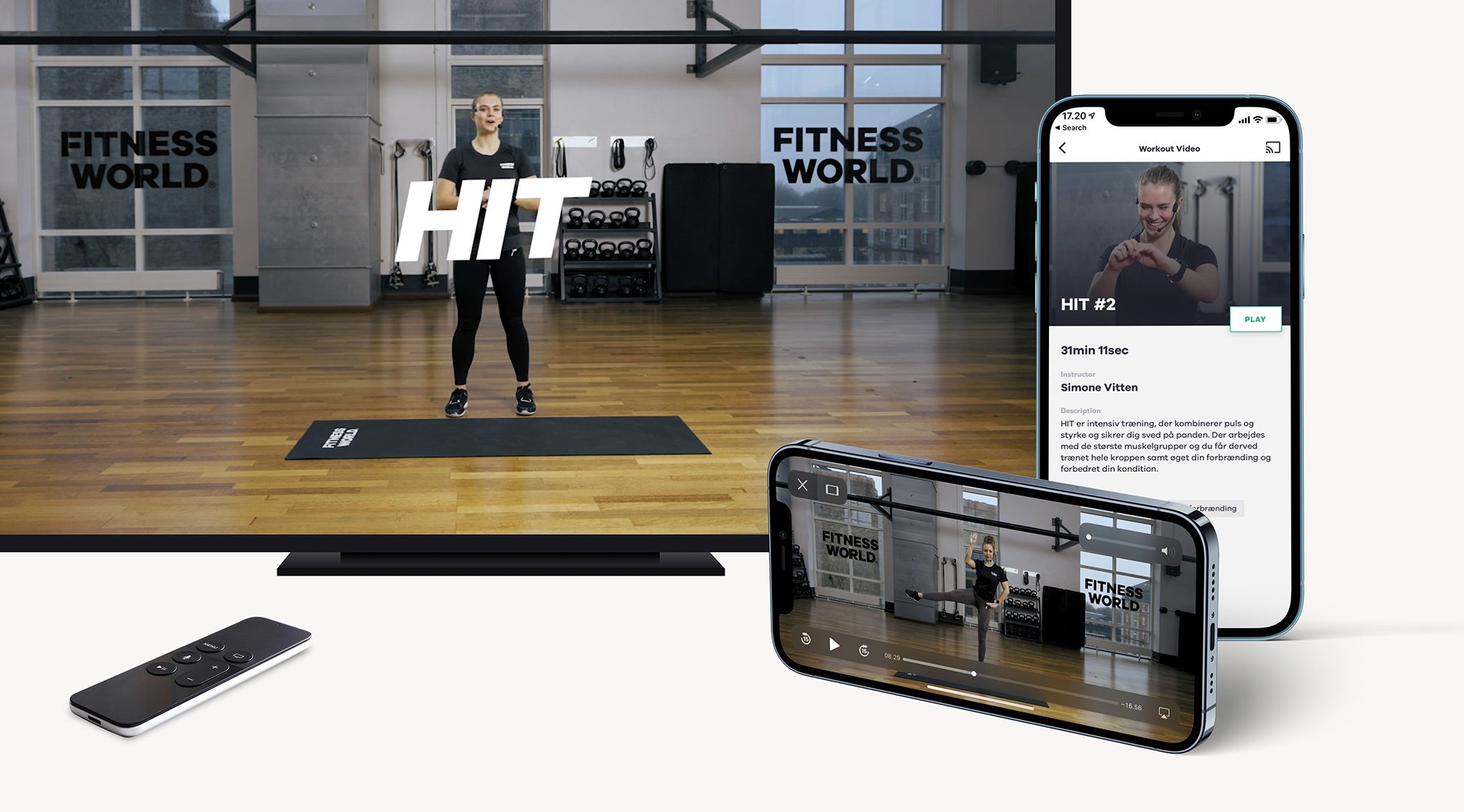 Fitness World on mobile and Apple TV