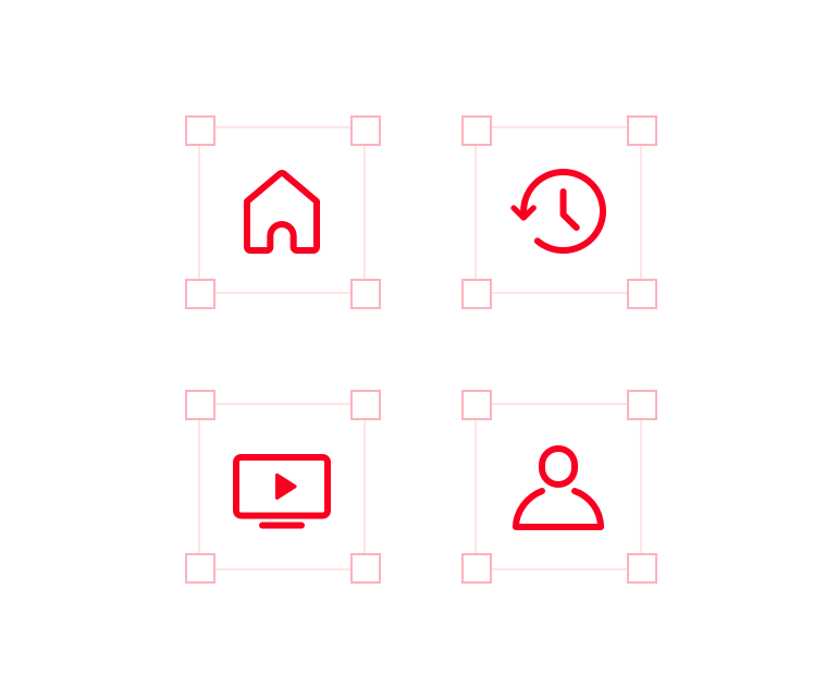 A custom icon set with brand colors