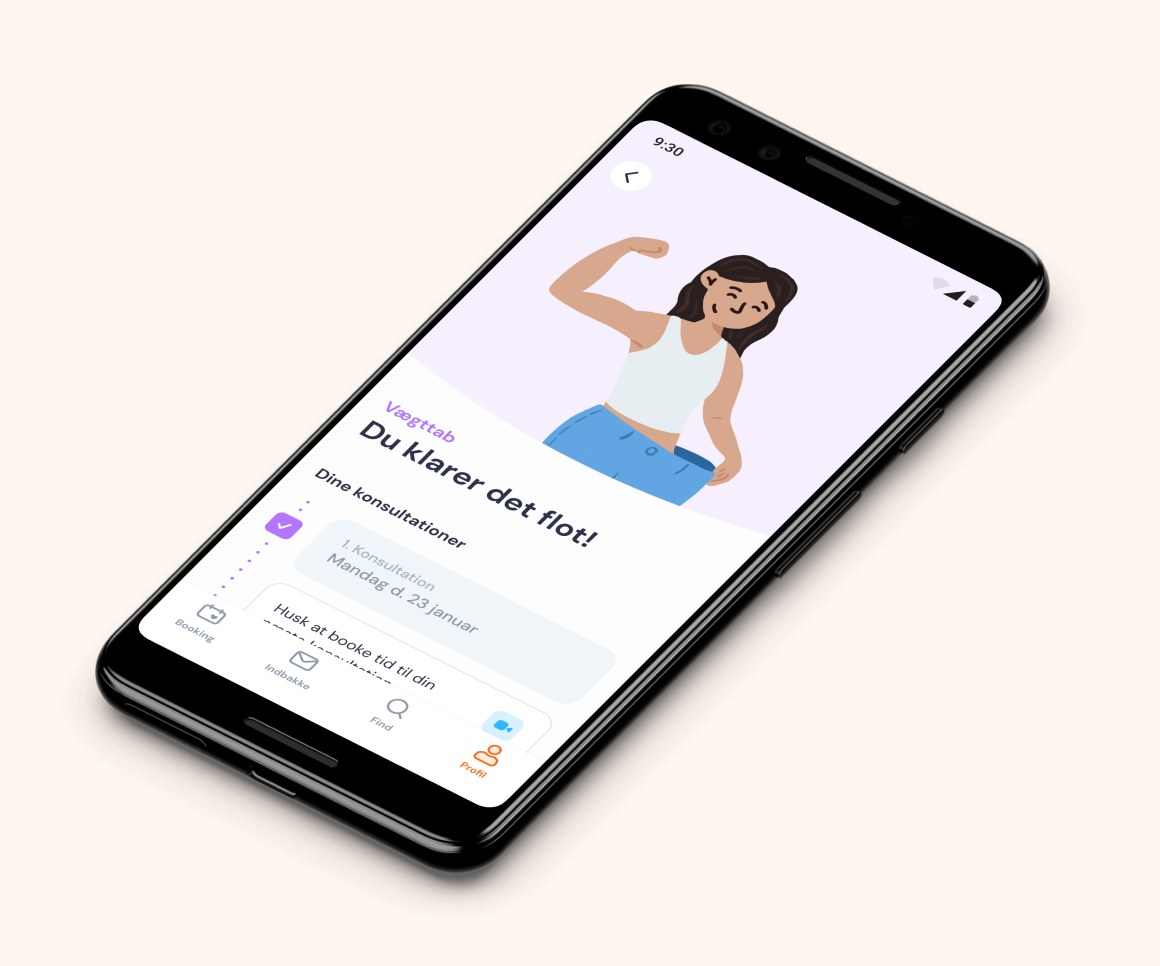 Weight-loss feedback screen in app